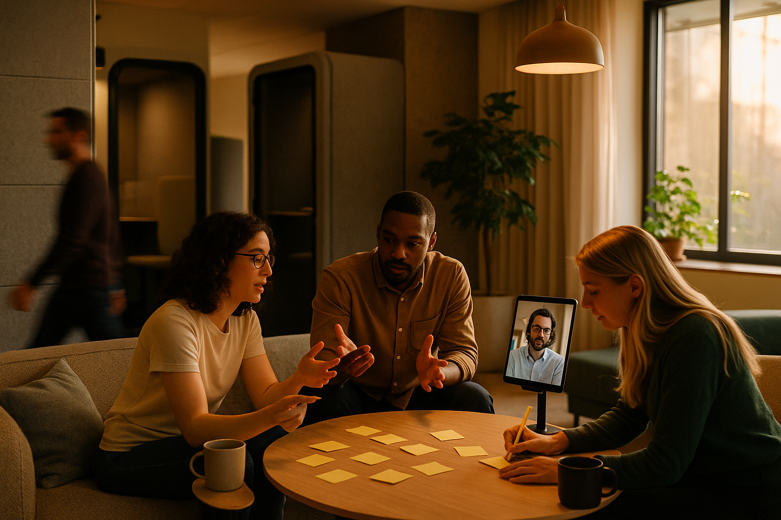 Medewerkers in samenwerking zone