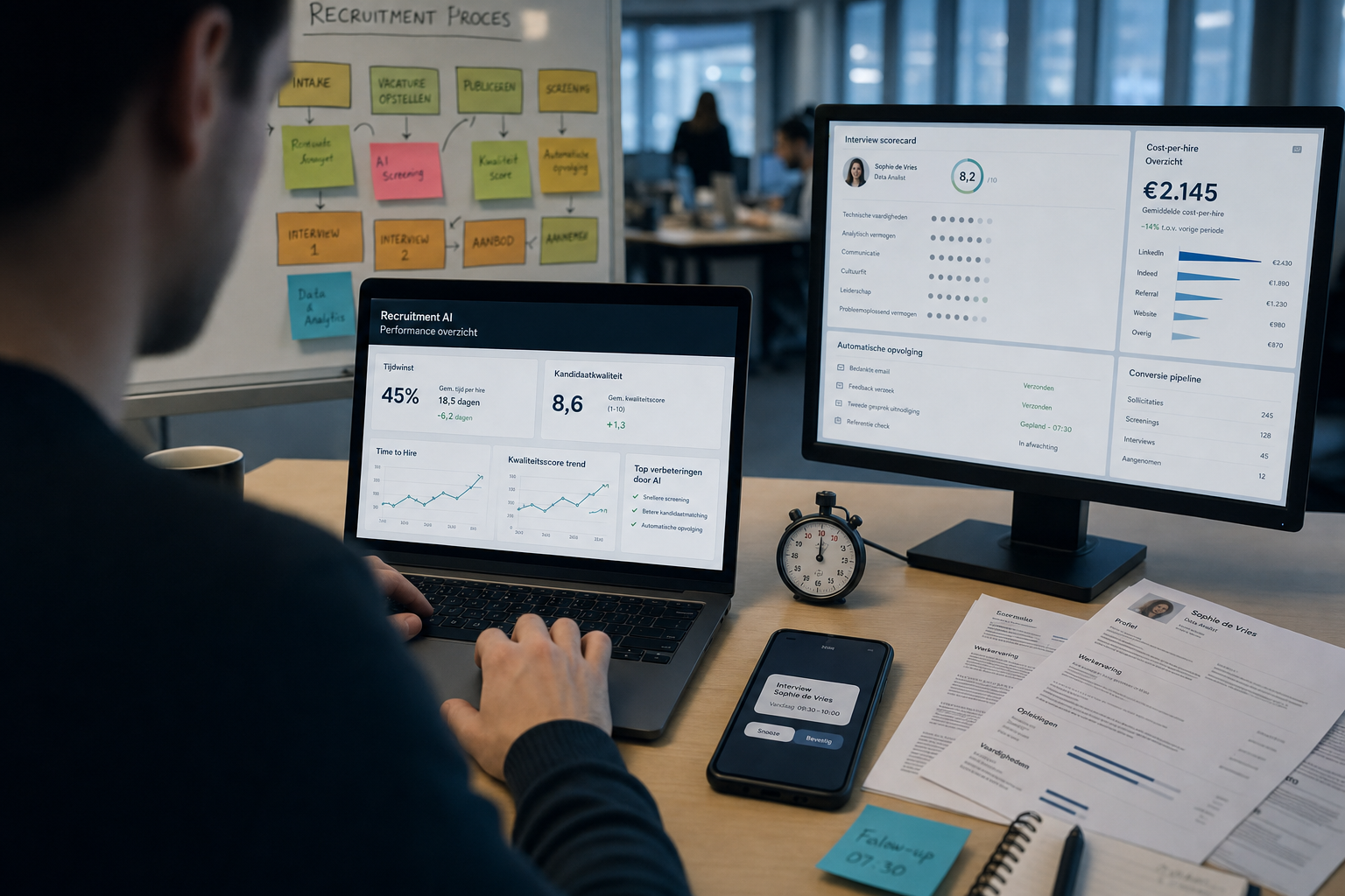 HR analytics dashboard showing recruitment metrics
