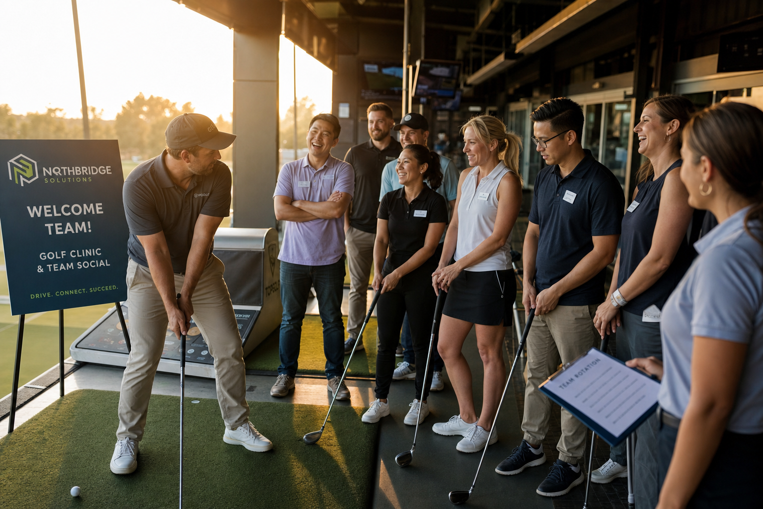 Bedrijfsuitje golfen met collega's