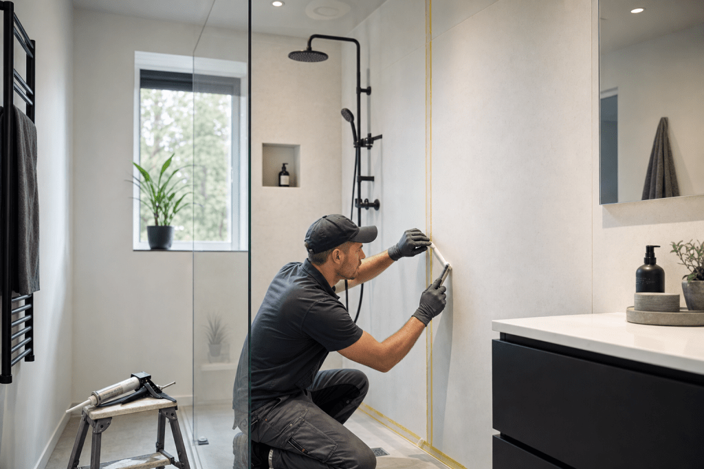 Zijn pvc wandtegels geschikt voor natte ruimtes zoals de badkamer, en waar moet je op letten bij waterdicht afwerken van naden en randen?