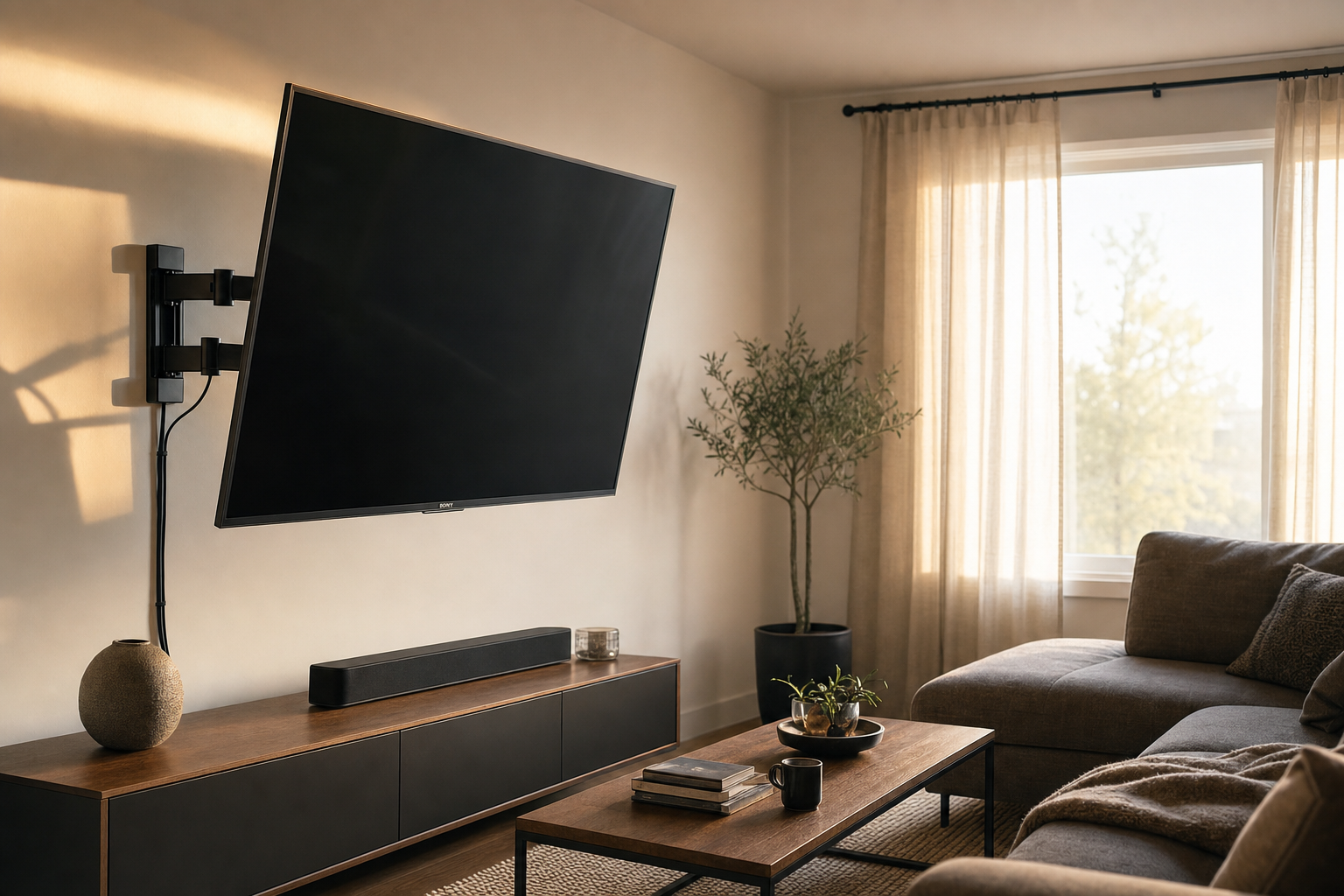 Kantelbare en draaibare TV beugel voor 55 inch televisie